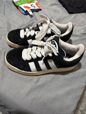 adidas Black and White Suede Sneakers